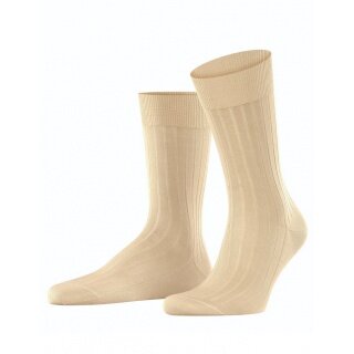 Falke Day Sock Crew Milano (elegant ribbed structure, cotton) sand brown Men - 1 Pair