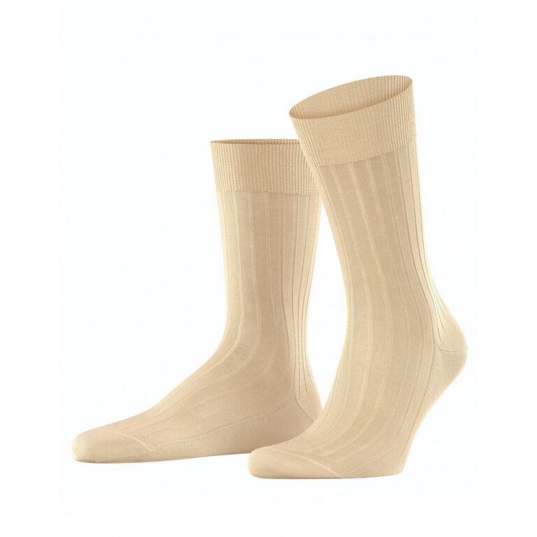 Falke Day Sock Crew Firenze (fine mesh pattern, cotton) sand brown Men - 1 Pair