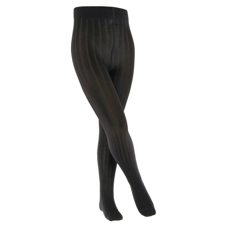 Falke Tights Classic Rib (Ribbed Structure, Sustainable Cotton) Black Children