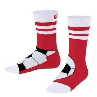 Falke Daily Sock Active Soccer (Football Design, Optimal Comfort) Red/White Children - 1 Pair