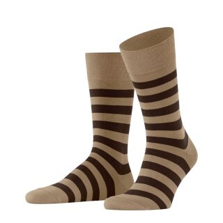 Falke Daily Sock Crew Sensitive Mapped Line (Striped Pattern, Cotton) brown Men's - 1 Pair