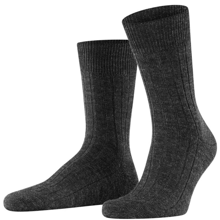 Falke Daily Sock Crew Carpet in Shoe (climate-regulating Merino wool) anthracite grey Men - 1 Pair