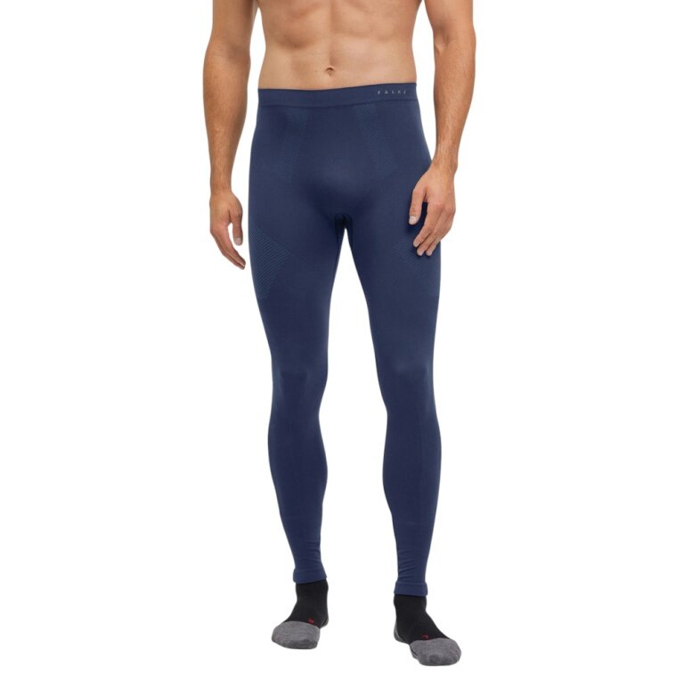 Falke Base Layer Tights Warm (perfect moisture and temperature regulation) long blue men's