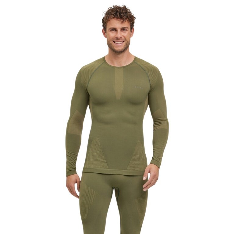 Falke Functional Underwear Long Sleeve Shirt Warm (perfect moisture and temperature regulation) olive green men's