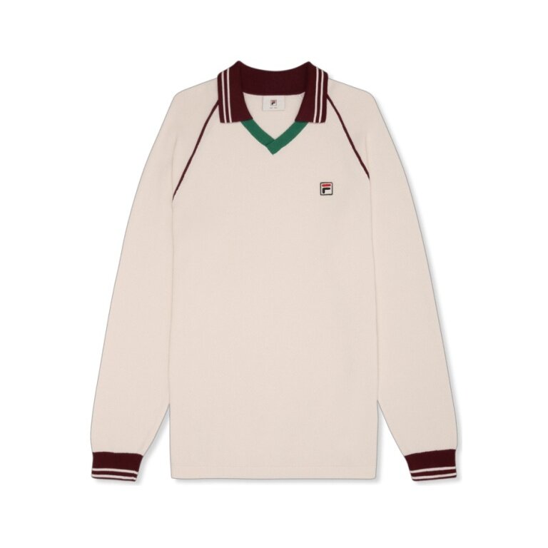 Fila Leisure Long Sleeve Shirt Molinazzo Polo Sweater Beige Men's