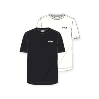 Fila Leisure Shirt Brod Tee (Cotton) white/black Men's - Pack of 2