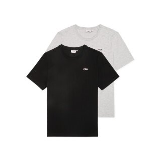 Fila Leisure Shirt Brod Tee (Cotton) grey/black Men's - Pack of 2