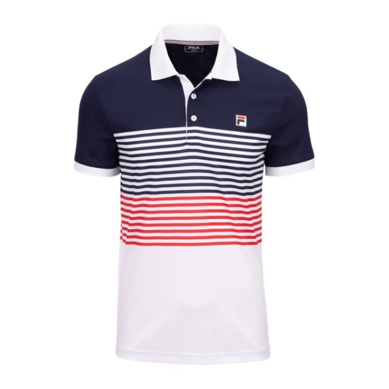 Fila Tennis Polo BB Monte Carlo (rec. Polyester) white/navy/red men's