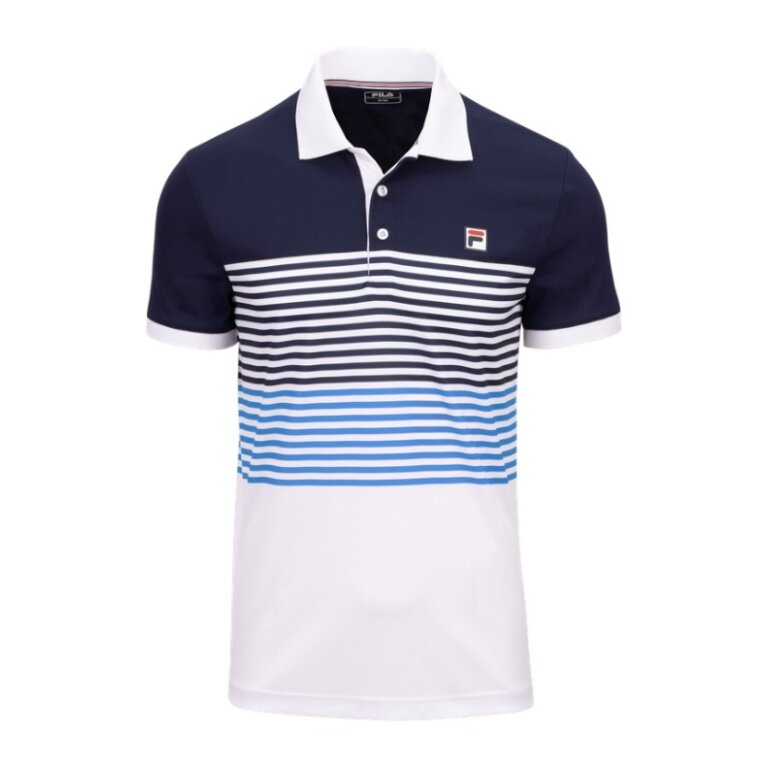 Fila Tennis Polo BB Monte Carlo (rec. Polyester) white/navy/blue men's