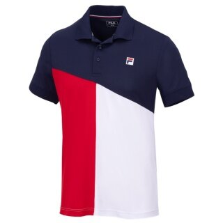 Fila Tennis Polo Erol (rec. Polyester) navy blue/red/white men's