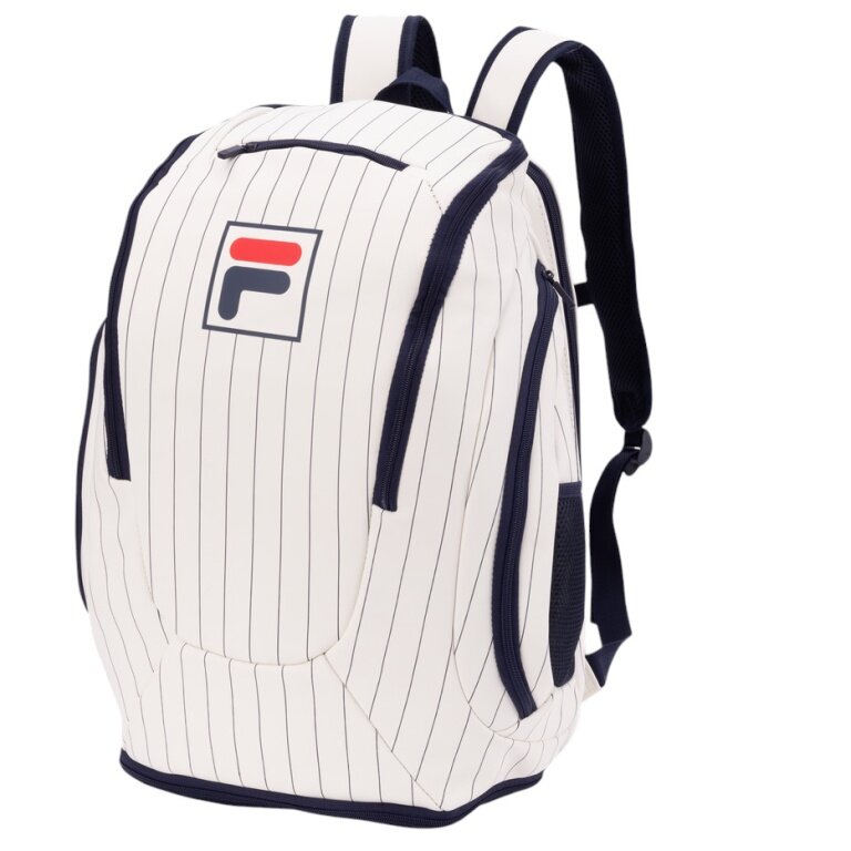 Fila Tennis Rucksack Heritage (main compartment, racket and shoe compartment) white/navy blue