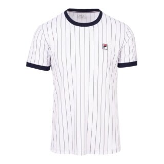 Fila Tennis T-shirt BB1 Stripes (recycled Polyester) white/peacoat blue men's