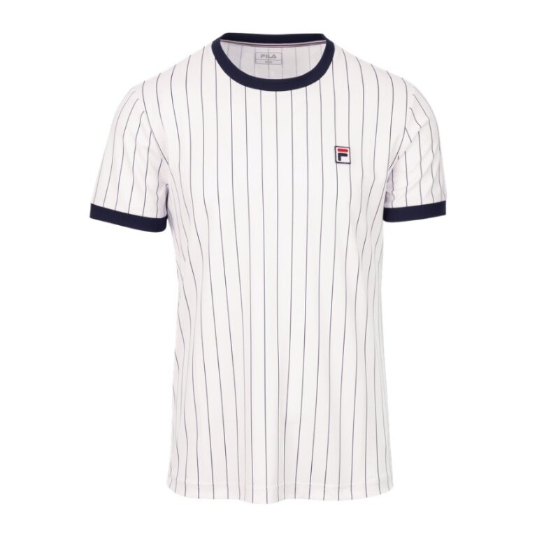 Fila Tennis T-shirt BB1 Stripes (recycled Polyester) white/navy blue men's