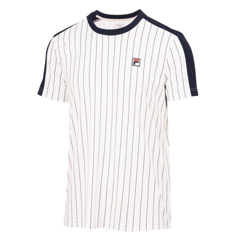 Fila Tennis T-shirt Stripes Jascha 2 (100% Polyester) white Men's