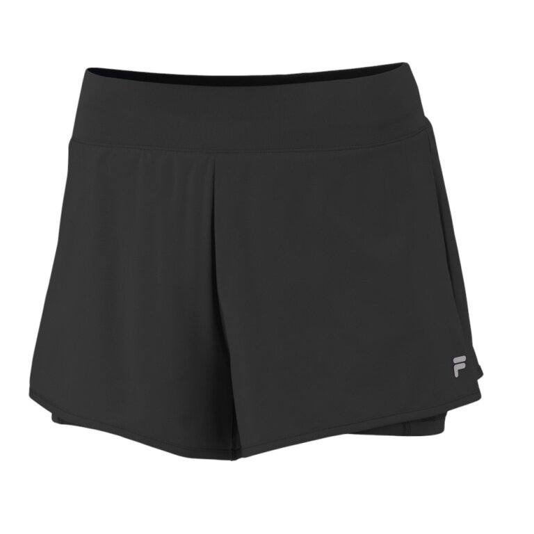 Fila Luna Tennis Shorts (with inner shorts, high waistband) short black ladies