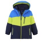 First Instinct Winter Jacket FISW 3 (PFC-free, waterproof and windproof) neon yellow/blue toddlers