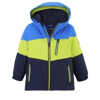 First Instinct Winter Jacket FISW 3 (PFC-free, waterproof and windproof) neon yellow/blue toddlers