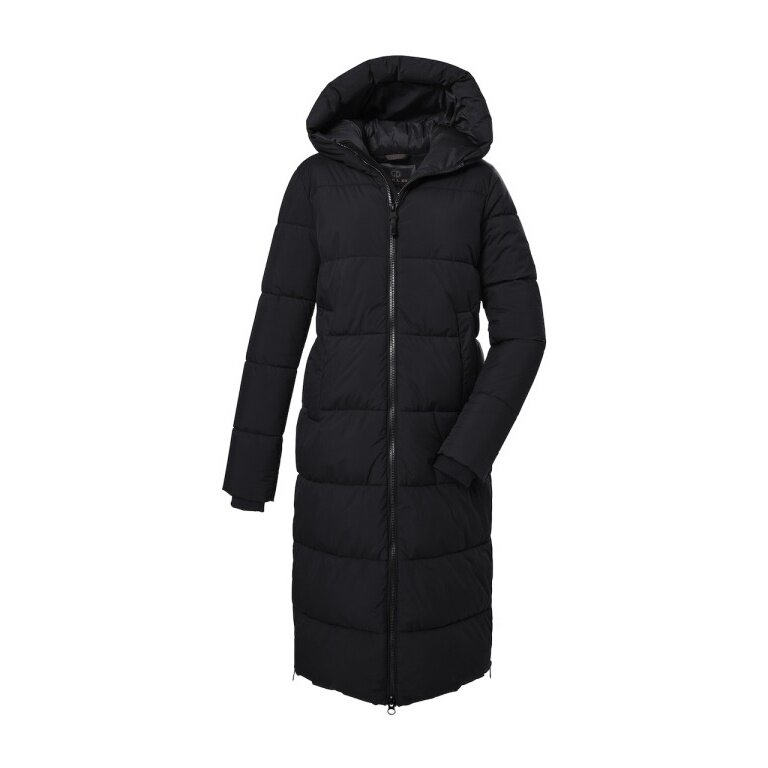 G.I.G.A. DX Winter coat GW 50 with hood in down look (water-repellent, windproof) black ladies