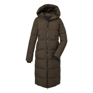 G.I.G.A. DX Winter coat GW 50 with hood in down look (water-repellent, windproof) dark brown ladies