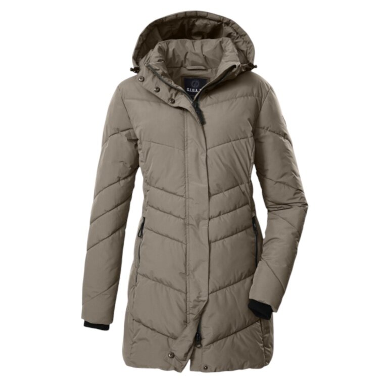 G.I.G.A. DX Winter Quilted Parka GW 60 with Hood (Water-repellent, Slim Fit) Sand Brown Ladies