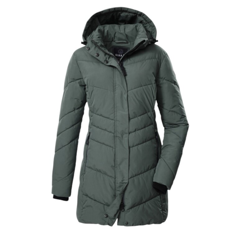 G.I.G.A. DX Winter Quilted Parka GW 60 with Hood (Water-Repellent, Slim Fit) Aqua Green Ladies