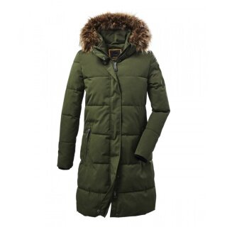 G.I.G.A. DX Winter Down Parka Casual with Hood (water-repellent, breathable, PFC-free) dark olive green Women