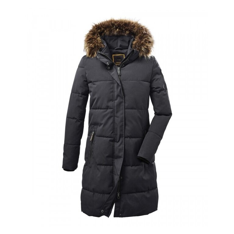 G.I.G.A. DX Winter Down Parka Casual with Hood (water-repellent, breathable, PFC-free) dark blue Women