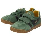 Gola Harrier 2025 Sneakers (Suede, Velcro) evergreen/black/sun yellow Children