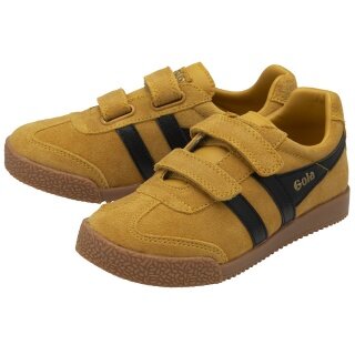 Gola Harrier 2025 Sneakers (Suede, Velcro) Sun Yellow/Black Children