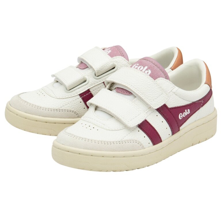 Gola Sneaker Falcon 2025 (PU, Velcro) white/cherry red/terracotta red children