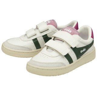 Gola Sneaker Falcon 2025 (PU, Velcro) white/evergreen/fuchsia pink children