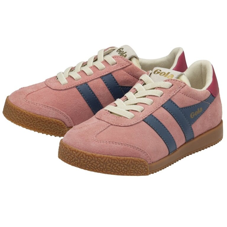 Gola Sneaker Elan 2025 (suede, lace-up) coral pink/moonlight blue/raspberry pink children