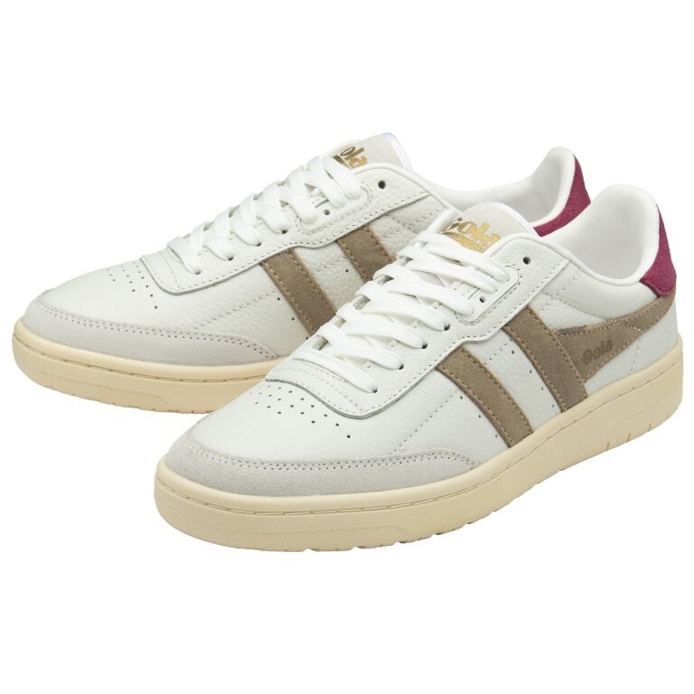 Gola Falcon Leather Sneakers 2025 white/brown/cherry red ladies