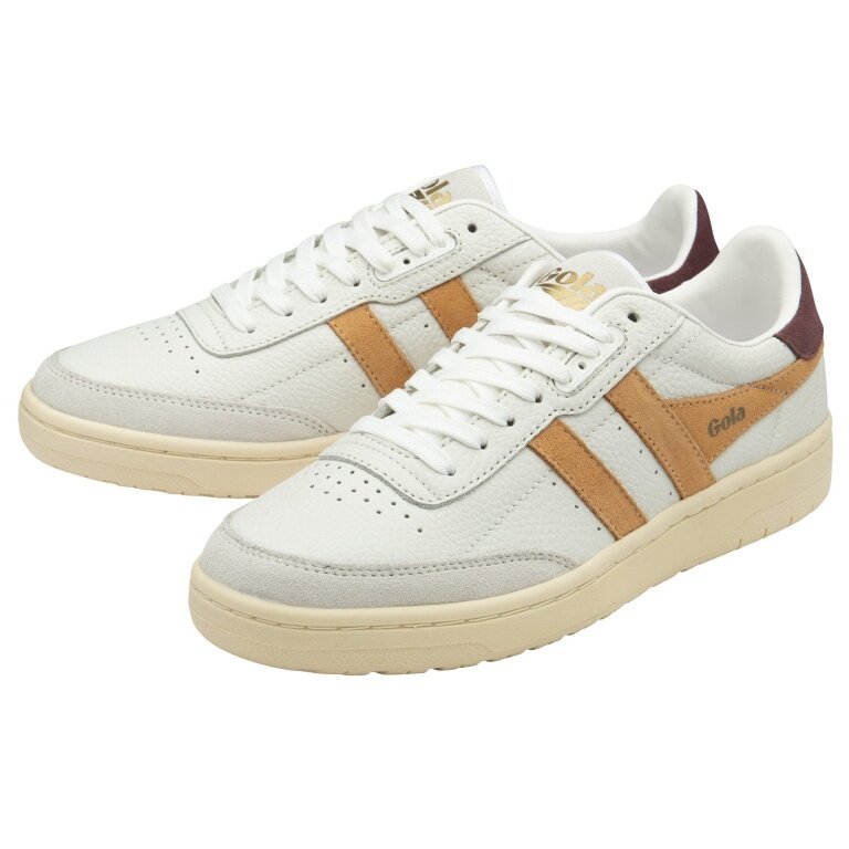 Gola Falcon Leather Sneakers 2025 white/orange/wine red ladies