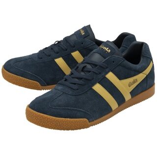 Gola Harrier Suede Leather Sneakers 2025 navy blue/yellow men's