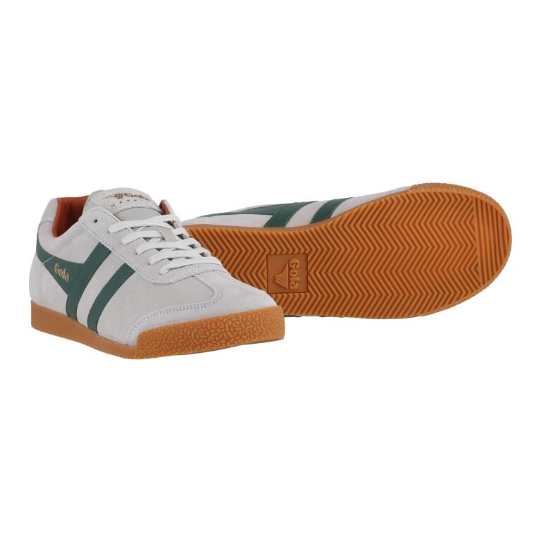 Gola Harrier Suede Leather Sneakers 2025 light grey/green/orange men's