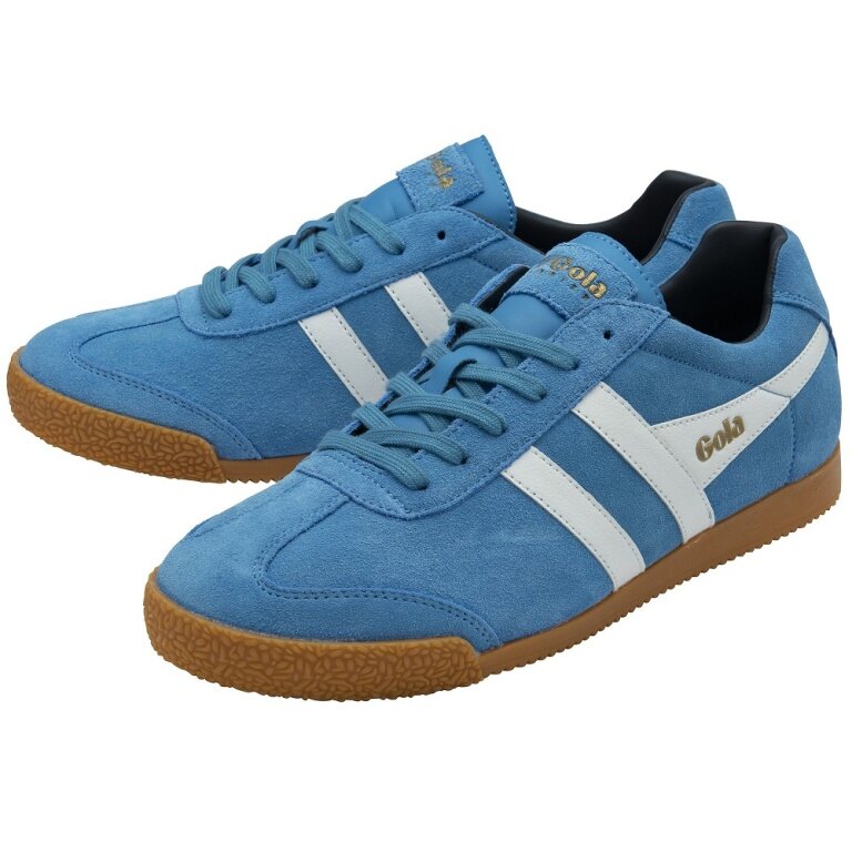 Gola Harrier Suede Leather Sneakers 2025 light blue/white/navy blue men's
