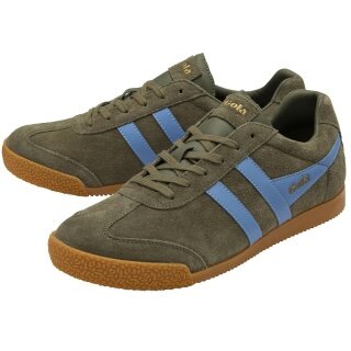 Gola Harrier Suede Leather Sneakers 2025 khaki green/blue men's
