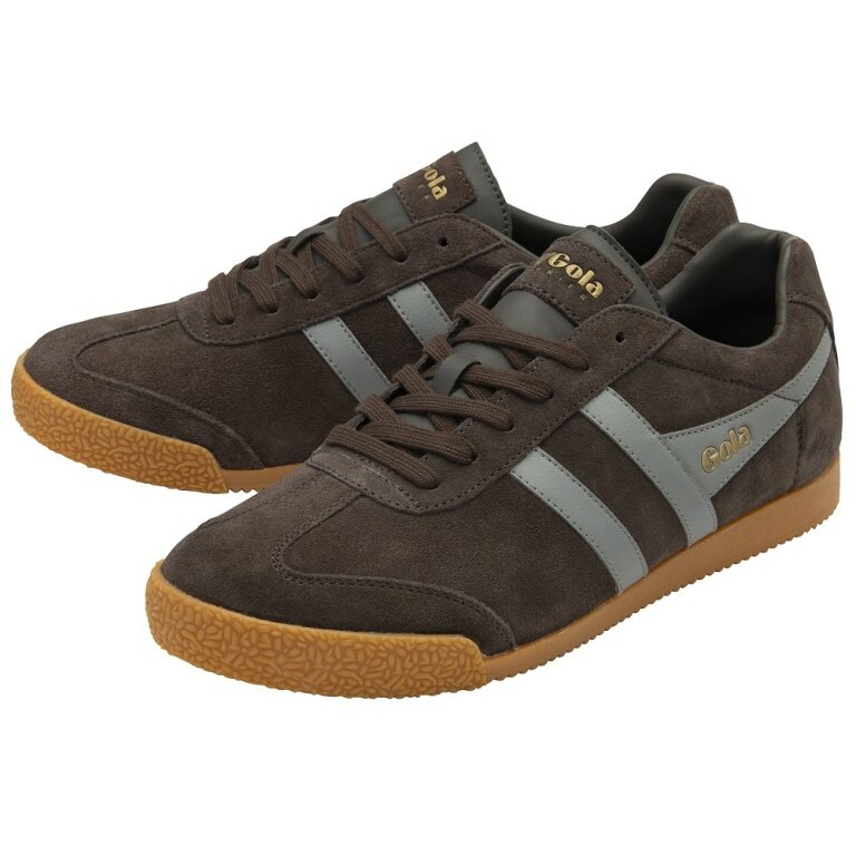 Gola Harrier Suede Leather Sneakers 2025 mocha brown/cement grey men's