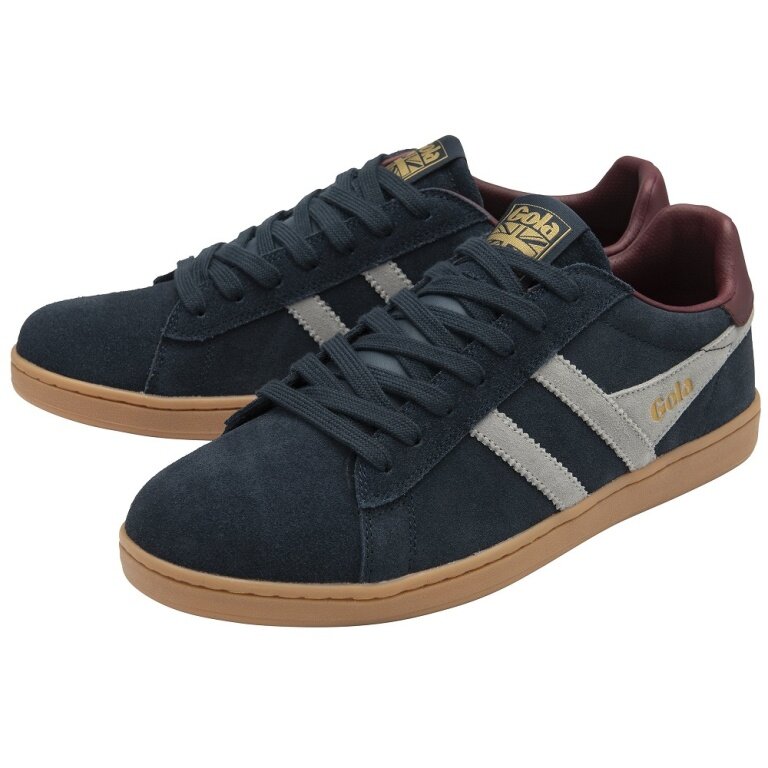 Gola Equipe II Suede Leather Sneakers 2025 navy blue/cement grey/burgundy men's
