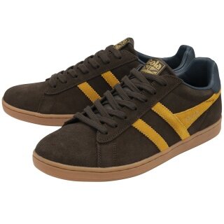 Gola Sneaker Equipe II Suede-Leather 2025 dark brown/sun yellow/navy blue men's