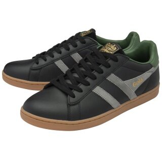 Gola Equipe II Leather Sneakers 2025 black/cement grey/evergreen men's