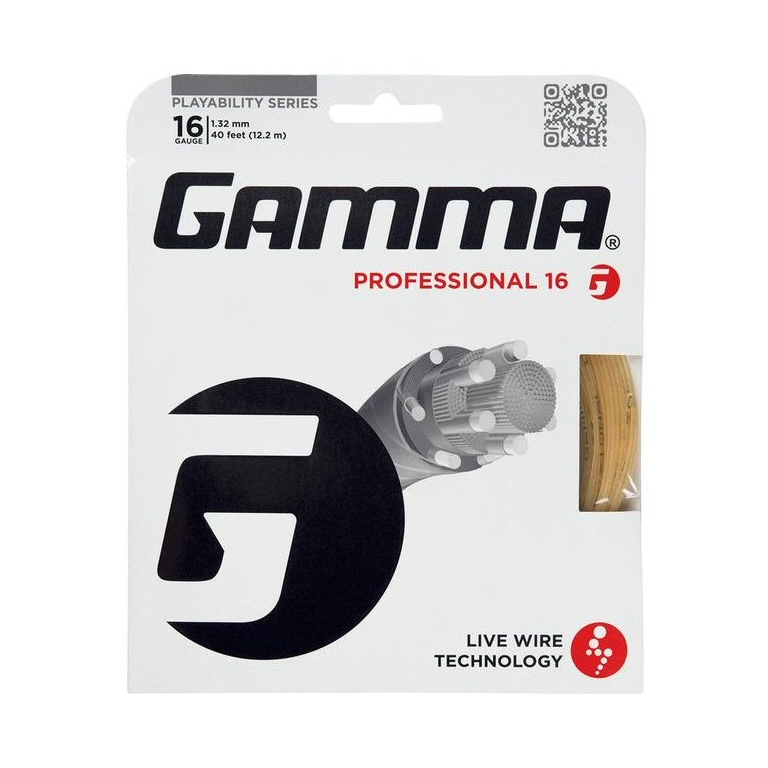 Gamma Tennis String Live Wire Professional (Touch+Arm Protection) natural 12m Set