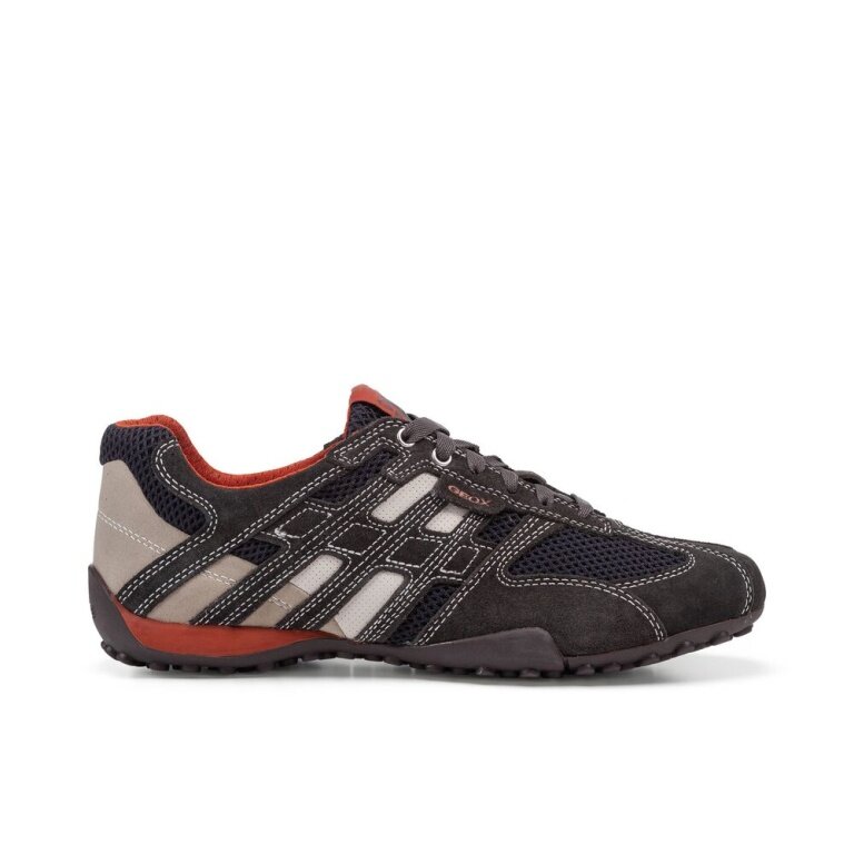 Geox Men's Snake Sneakers (Suede/Textile) Dark Grey