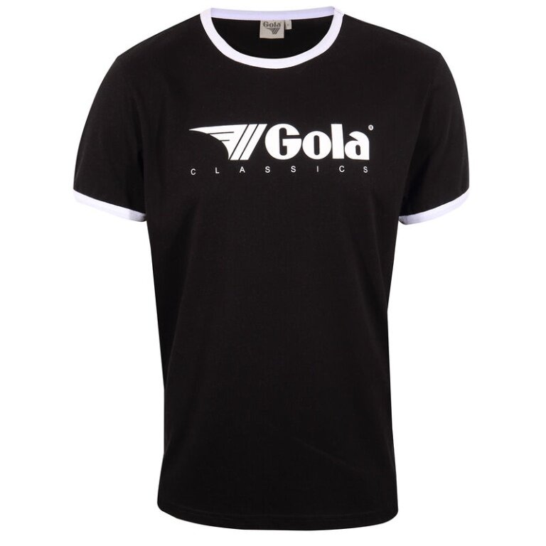 Gola Leisure T-shirt Logo Classics Print Ringer (Cotton) black Men's