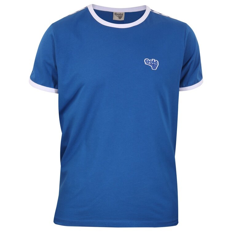 Gola Leisure T-shirt Logo Taped Ringer (100% Cotton) blue Men's