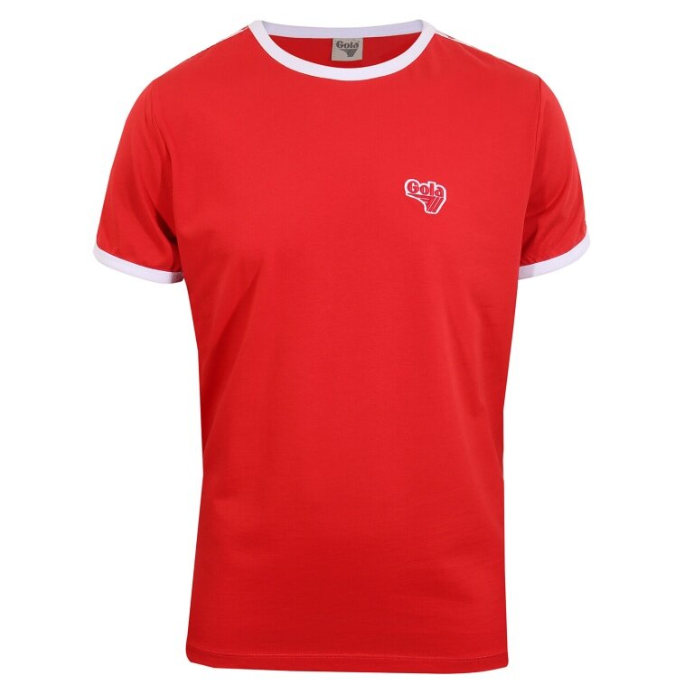 Gola Leisure T-shirt Logo Taped Ringer (100% Cotton) red Men's