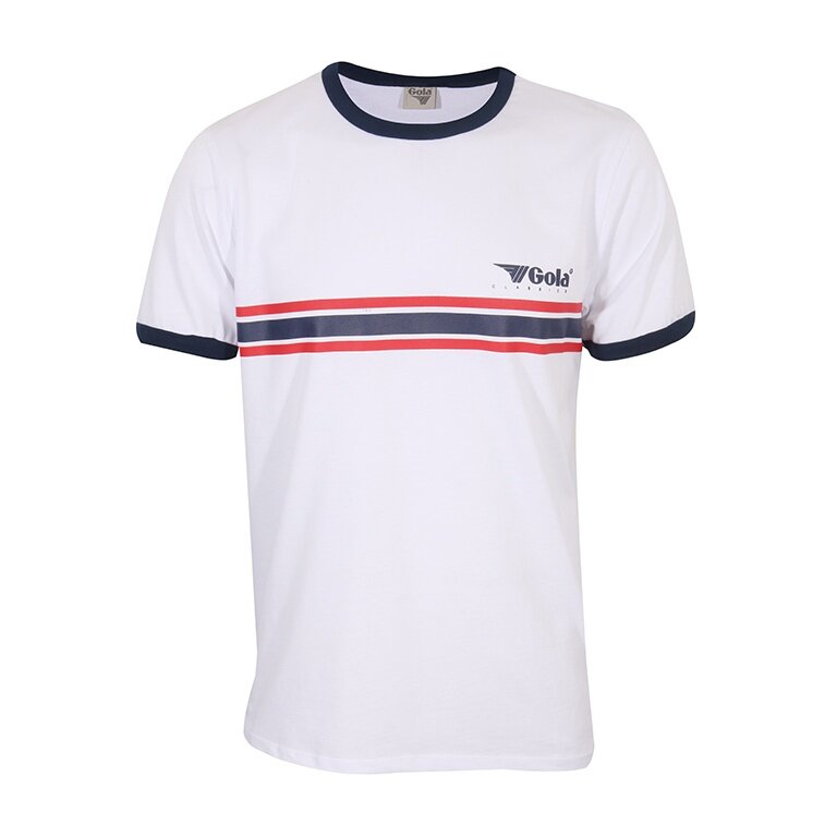 Gola Leisure T-shirt Stripe Logo (100% Cotton) white Men's