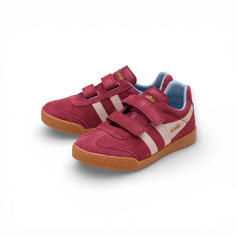 Gola Harrier 2026 Sneakers (Suede, Velcro) burgundy/pink/blue children