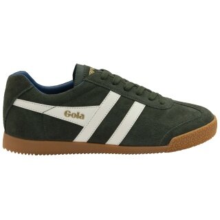 Gola Harrier Suede Leather Sneakers 2026 khaki green/off white/navy blue men's